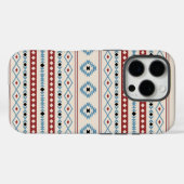 Aztec Mixed Motif Muster Red Blue Blk Creme Case-Mate iPhone Hülle (Rückseite (Horizontal))