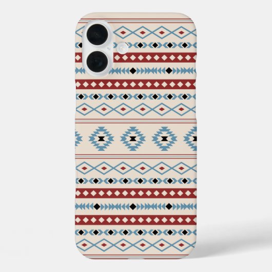 Aztec Mixed Motif Muster Red Blue Blk Creme Case-Mate iPhone Hülle (Rückseite)