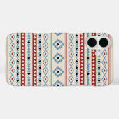 Aztec Mixed Motif Muster Red Blue Blk Creme Case-Mate iPhone Hülle (Rückseite (Horizontal))