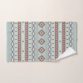 Aztec Mixed Motif Muster Rusts Cream Blue Badhandtuch Set (Handtuch)