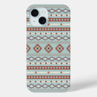 Aztec Mixed Motif Muster Rusts Cream Blue