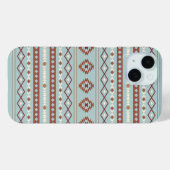 Aztec Mixed Motif Muster Rusts Cream Blue Case-Mate iPhone Hülle (Rückseite (Horizontal))