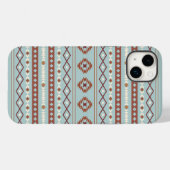 Aztec Mixed Motif Muster Rusts Cream Blue Case-Mate iPhone Hülle (Rückseite (Horizontal))