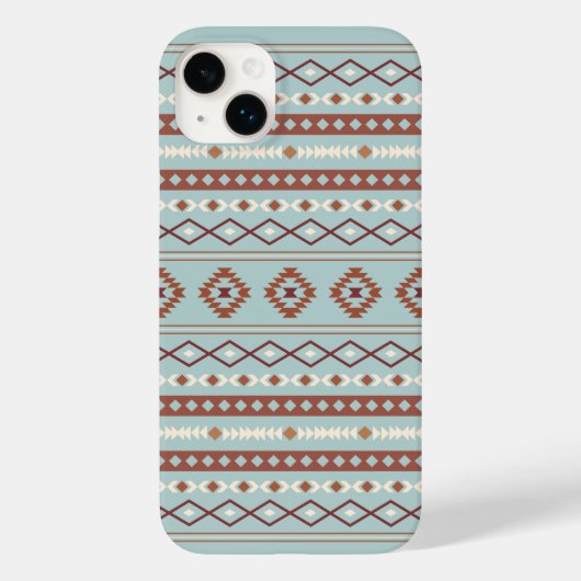 Aztec Mixed Motif Muster Rusts Cream Blue Case-Mate iPhone Hülle (Rückseite)