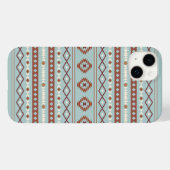 Aztec Mixed Motif Muster Rusts Cream Blue Case-Mate iPhone Hülle (Rückseite (Horizontal))