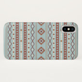 Aztec Mixed Motif Muster Rusts Cream Blue Case-Mate iPhone Hülle (Rückseite (Horizontal))