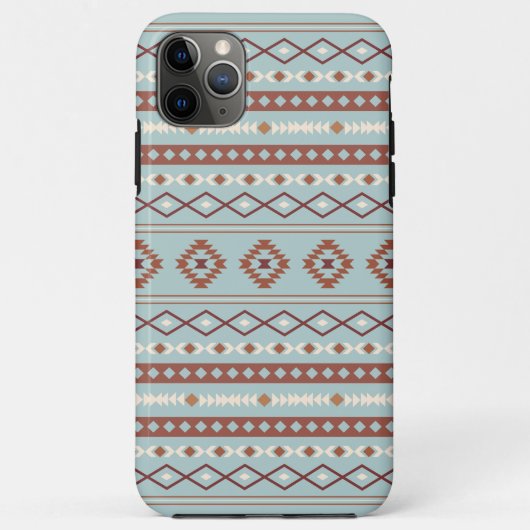 Aztec Mixed Motif Muster Rusts Cream Blue Case-Mate iPhone Hülle (Rückseite)