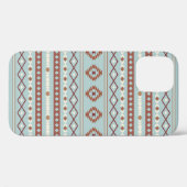 Aztec Mixed Motif Muster Rusts Cream Blue Case-Mate iPhone Hülle (Rückseite (Horizontal))