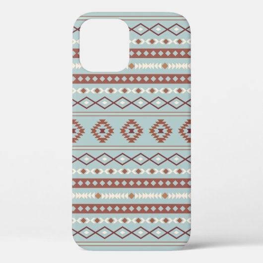 Aztec Mixed Motif Muster Rusts Cream Blue Case-Mate iPhone Hülle (Rückseite)