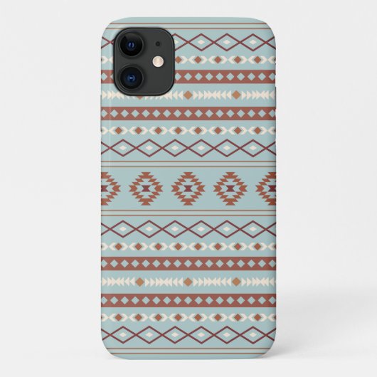 Aztec Mixed Motif Muster Rusts Cream Blue Case-Mate iPhone Hülle (Rückseite)