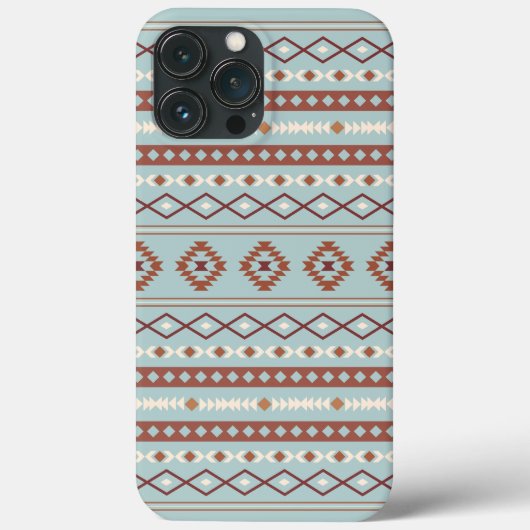 Aztec Mixed Motif Muster Rusts Cream Blue Case-Mate iPhone Hülle (Rückseite)