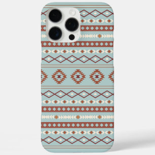Aztec Mixed Motif Muster Rusts Cream Blue iPhone 16 Pro Max Hülle