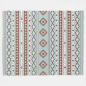 Aztec Mixed Motif Muster Rusts Cream Blue Fleecedecke (Vorderseite (Horizontal))