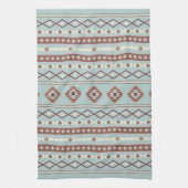 Aztec Mixed Motif Muster Rusts Cream Blue Geschirrtuch (Vertikal)