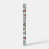 Aztec Mixed Motif Muster Rusts Cream Blue iPhone 15 Hülle (Linke Seite)