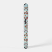 Aztec Mixed Motif Muster Rusts Cream Blue iPhone Hülle (Rechte Seite)