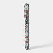 Aztec Mixed Motif Muster Rusts Cream Blue iPhone Hülle (Linke Seite)