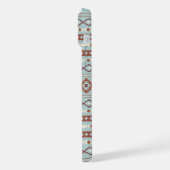 Aztec Mixed Motif Muster Rusts Cream Blue iPhone Hülle (Linke Seite)
