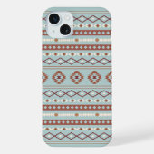 Aztec Mixed Motif Muster Rusts Cream Blue iPhone Hülle (Rückseite)