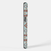 Aztec Mixed Motif Muster Rusts Cream Blue iPhone Hülle (Rechte Seite)