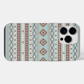 Aztec Mixed Motif Muster Rusts Cream Blue iPhone Hülle (Rückseite (Horizontal))
