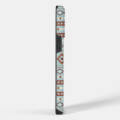 Aztec Mixed Motif Muster Rusts Cream Blue iPhone Hülle (Rechte Seite)