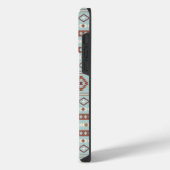 Aztec Mixed Motif Muster Rusts Cream Blue iPhone Hülle (Linke Seite)