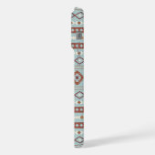 Aztec Mixed Motif Muster Rusts Cream Blue iPhone Hülle (Linke Seite)