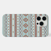 Aztec Mixed Motif Muster Rusts Cream Blue iPhone Hülle (Rückseite (Horizontal))