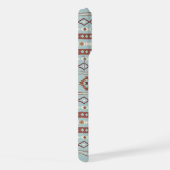 Aztec Mixed Motif Muster Rusts Cream Blue iPhone Hülle (Rechte Seite)
