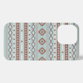 Aztec Mixed Motif Muster Rusts Cream Blue iPhone Hülle (Rückseite (Horizontal))