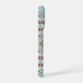 Aztec Mixed Motif Muster Rusts Cream Blue iPhone Hülle (Rechte Seite)