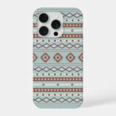 Aztec Mixed Motif Muster Rusts Cream Blue iPhone Hülle (Rückseite)