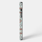 Aztec Mixed Motif Muster Rusts Cream Blue iPhone Hülle (Linke Seite)