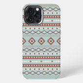 Aztec Mixed Motif Muster Rusts Cream Blue iPhone Hülle (Rückseite)