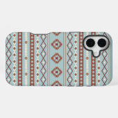 Aztec Mixed Motif Muster Rusts Cream Blue iPhone Hülle (Rückseite (Horizontal))