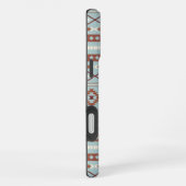 Aztec Mixed Motif Muster Rusts Cream Blue iPhone Hülle (Rechte Seite)