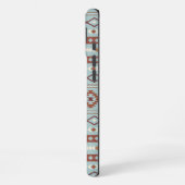 Aztec Mixed Motif Muster Rusts Cream Blue iPhone Hülle (Linke Seite)