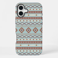 Aztec Mixed Motif Muster Rusts Cream Blue