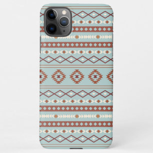 Aztec Mixed Motif Muster Rusts Cream Blue iPhone 11Pro Max Hülle