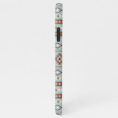 Aztec Mixed Motif Muster Rusts Cream Blue iPhone Hülle (Rechte Seite)