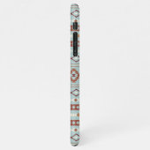 Aztec Mixed Motif Muster Rusts Cream Blue iPhone Hülle (Linke Seite)