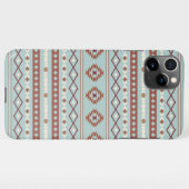 Aztec Mixed Motif Muster Rusts Cream Blue iPhone Hülle (Rückseite (Horizontal))