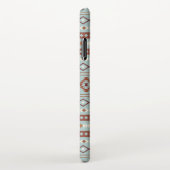 Aztec Mixed Motif Muster Rusts Cream Blue iPhone Hülle (Rechte Seite)