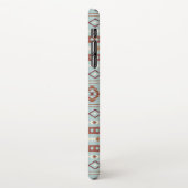 Aztec Mixed Motif Muster Rusts Cream Blue iPhone Hülle (Linke Seite)