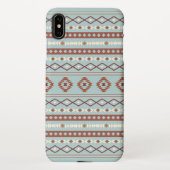 Aztec Mixed Motif Muster Rusts Cream Blue iPhone Hülle (Rückseite)