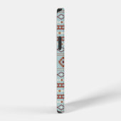 Aztec Mixed Motif Muster Rusts Cream Blue iPhone Hülle (Rechte Seite)