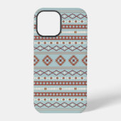 Aztec Mixed Motif Muster Rusts Cream Blue iPhone Hülle (Rückseite)