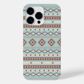 Aztec Mixed Motif Muster Rusts Cream Blue iPhone Hülle (Rückseite)