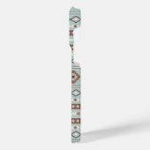 Aztec Mixed Motif Muster Rusts Cream Blue iPhone Hülle (Linke Seite)